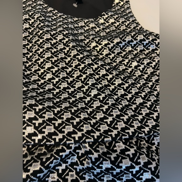 Cynthia Rowley Metallic Jacquard  A-line Sleeveless one piece overlay midi Sz 2 - Picture 5 of 10